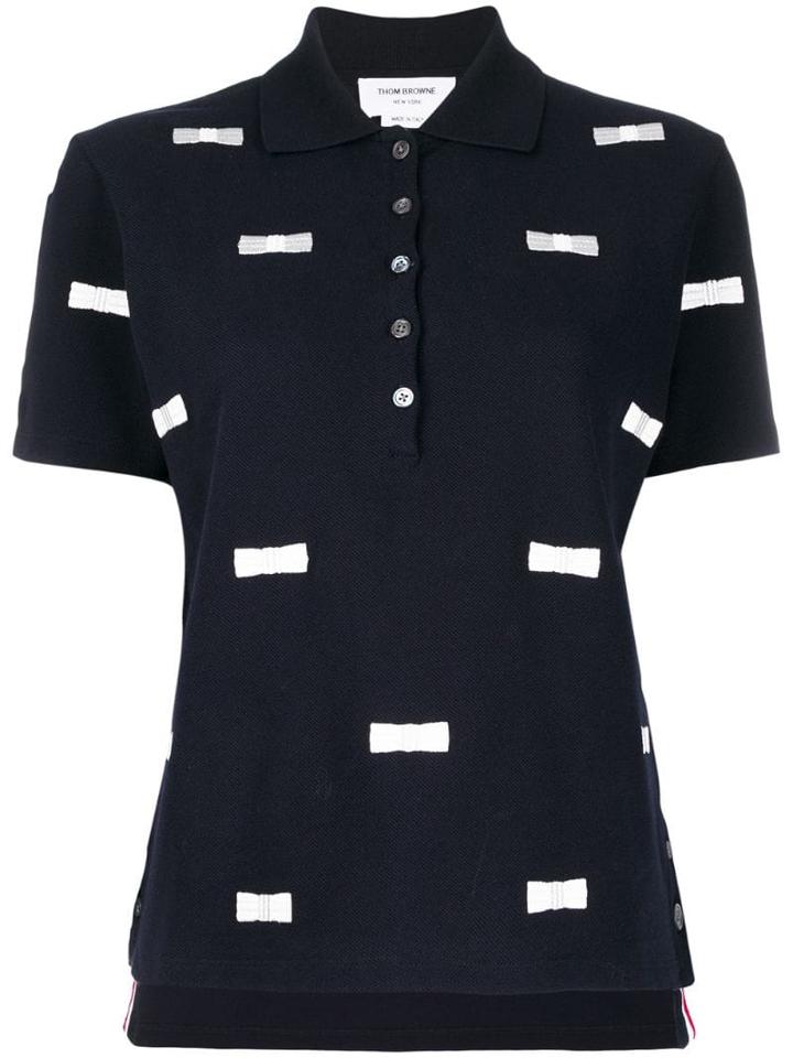 Thom Browne Bow Embroidery Polo - Blue