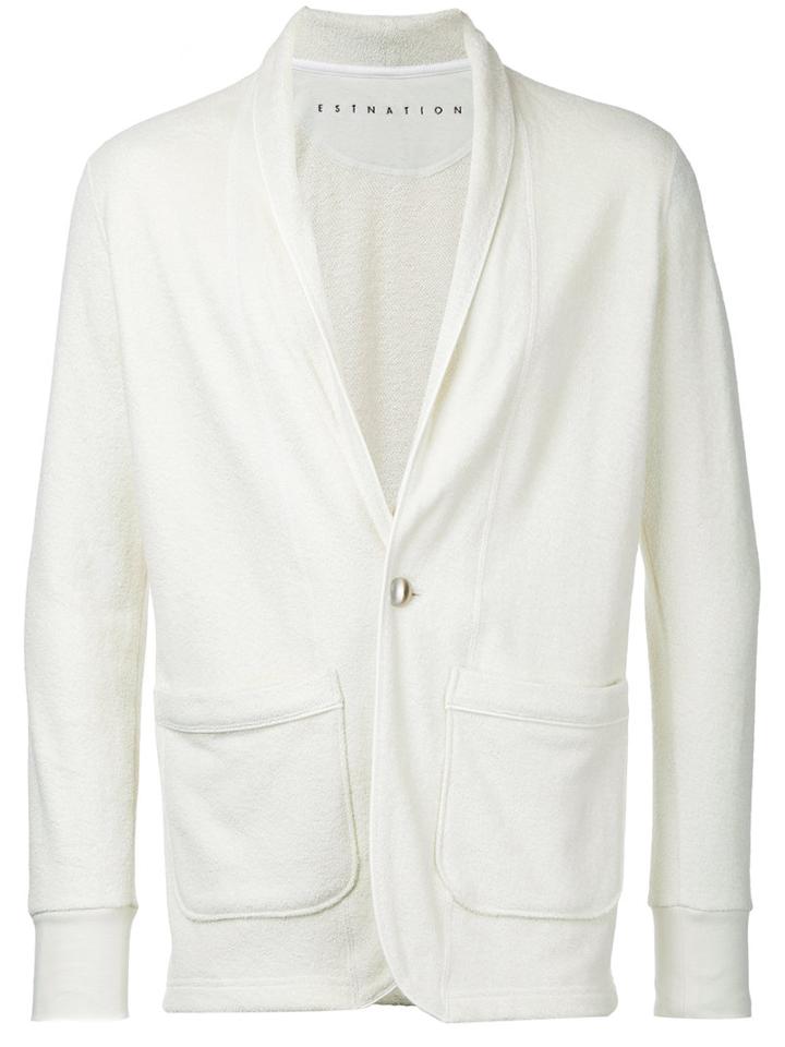 Estnation - One Button Jacket - Men - Cotton - L, White, Cotton