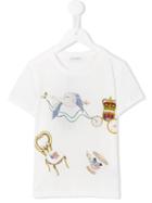 Dolce & Gabbana Kids Royal Swan T-shirt, Toddler Girl's, Size: 4 Yrs, White