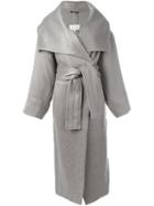 Maison Margiela Belted Long Coat, Women's, Size: 44, Nude/neutrals, Cotton/polyamide/wool