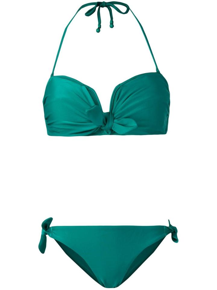 Zimmermann Heathers Tied-front Bandeau Bikini - Green