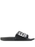 Ea7 Emporio Armani Embossed Logo Slides - Black