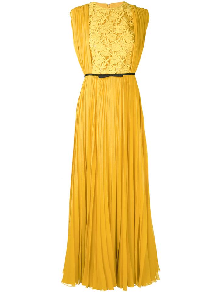Giambattista Valli Pleated Dress - Yellow & Orange