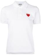 Comme Des Garçons Play - Heart Patch Polo Shirt - Women - Cotton - L, White, Cotton