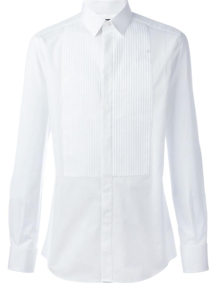 Dolce & Gabbana Pleated Front Shirt - White