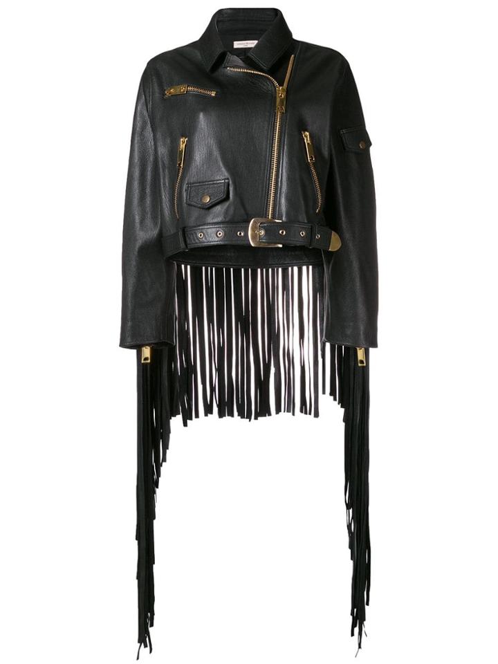 Natasha Zinko Oversized Fringed Jacket - Black