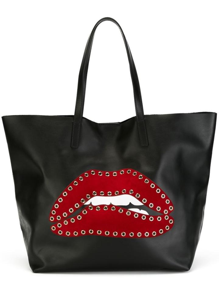 Red Valentino Eyelet Embellished Lip Tote
