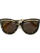 Bottega Veneta Eyewear Cat Eye Frame Sunglasses - Black