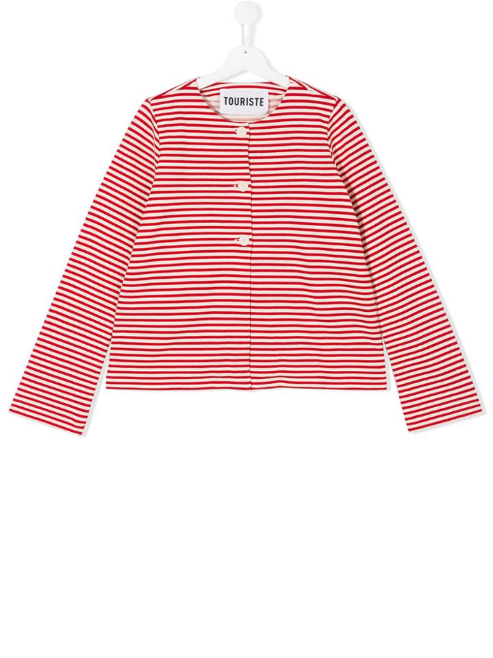 Touriste Teen Striped Cardigan - Red