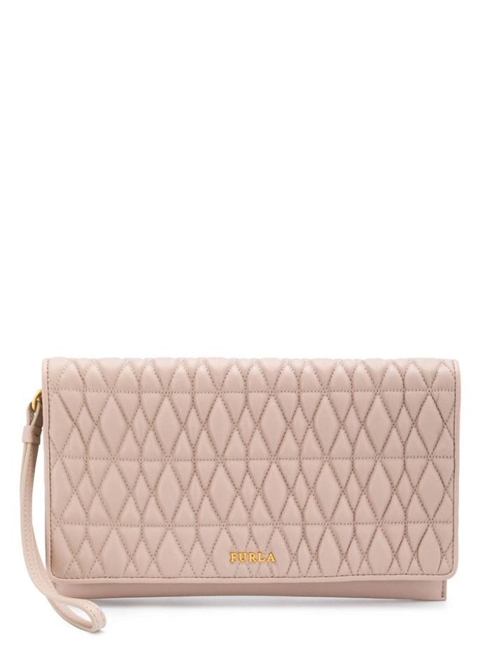 Furla Quilted Logo Clutch - Neutrals