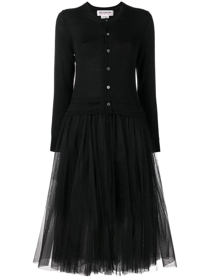 Comme Des Garçons Girl Buttoned Tulle Dress - Black