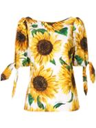 Dolce & Gabbana Sunflower Print Blouse - White