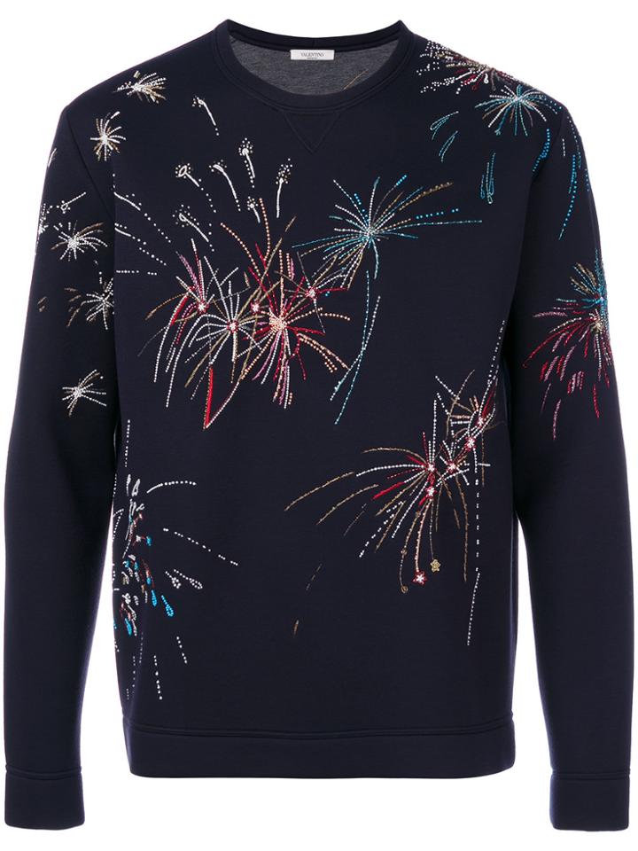 Valentino Fireworks Embroidered Sweatshirt - Blue