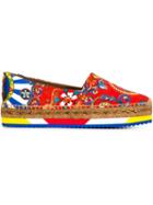 Dolce & Gabbana Carretto Siciliano Print Espadrilles, Women's, Size: 38, Viscose/rubber
