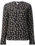 Dorothee Schumacher Bird Print Blouse, Women's, Size: 1, Black, Silk