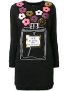 Nil & Mon Appliqué Roses Sweater Dress - Black