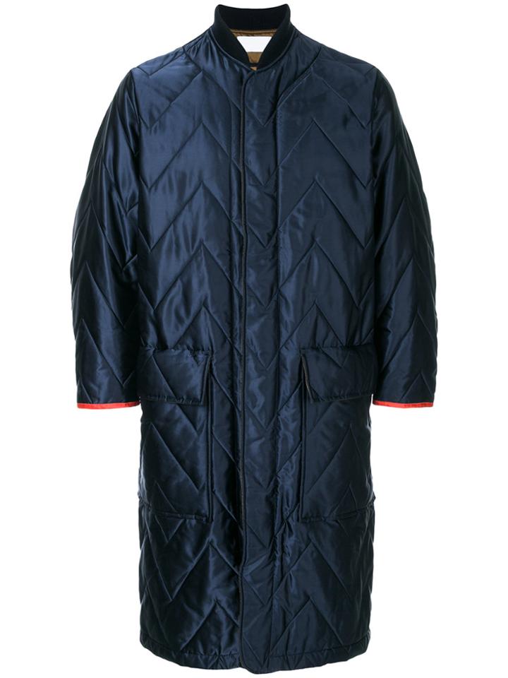 Reality Studio Long Quilted Coat - Blue