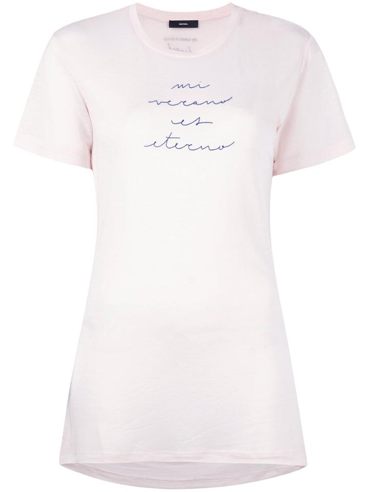 Diesel 't-sully' Long T-shirt - Pink & Purple