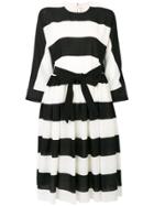 Maison Rabih Kayrouz Striped Belted Dress - White