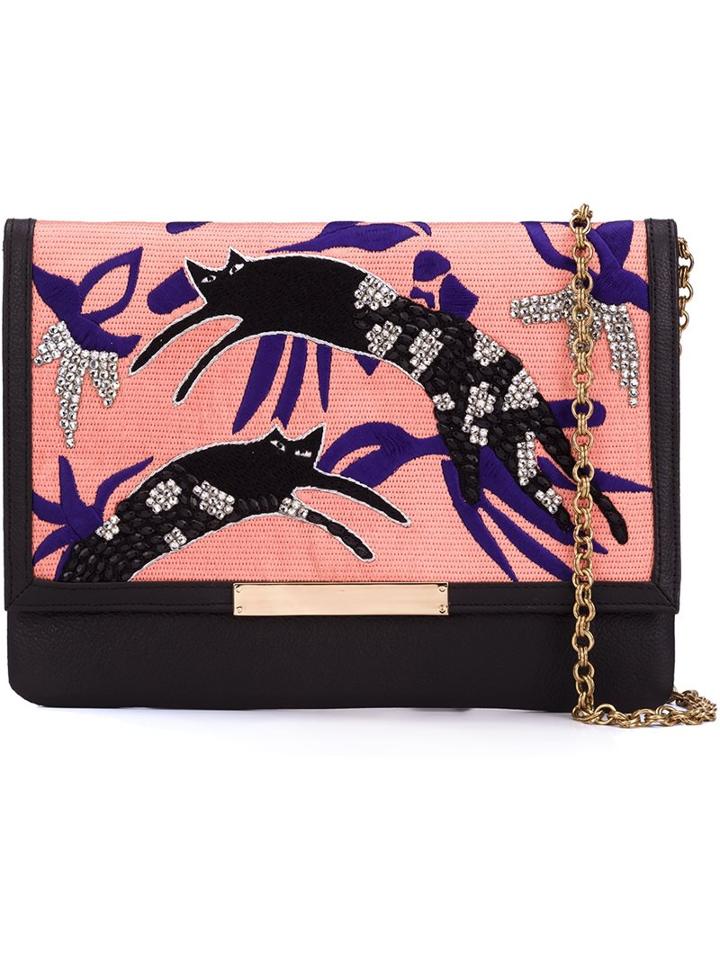 Lizzie Fortunato Jewels 'jumping Jaguars' Clutch Bag, Women's, Black