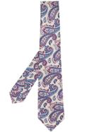 Kiton Paisley Print Tie - Neutrals