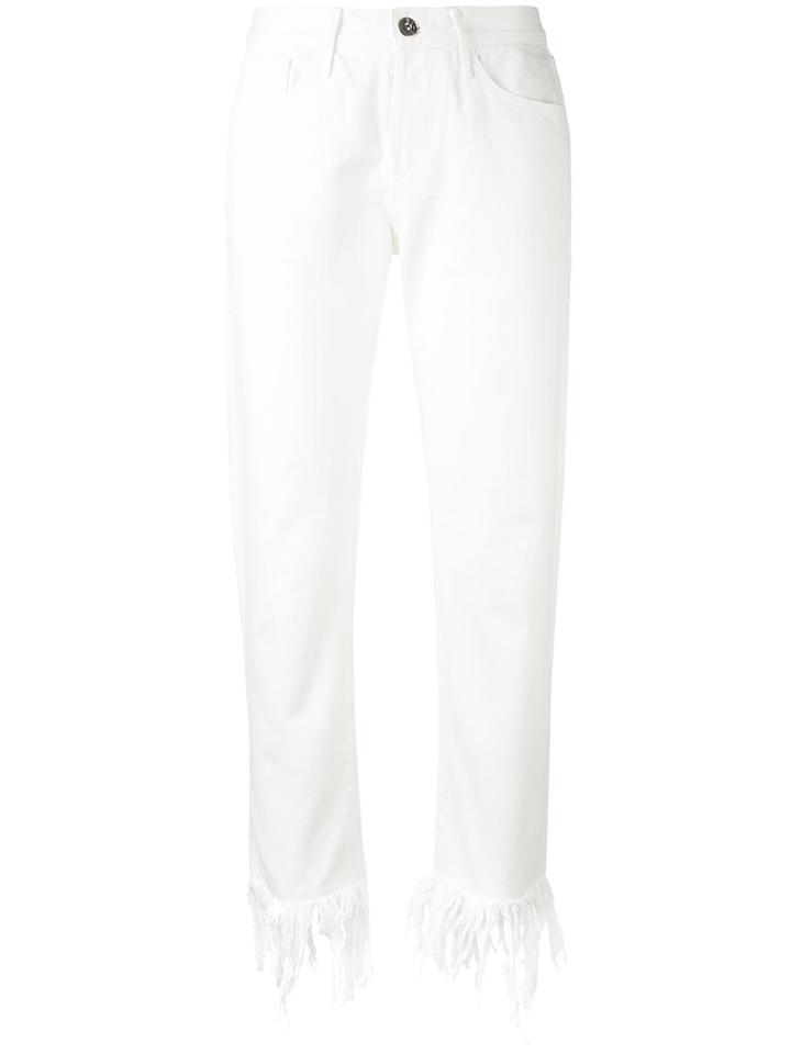 3x1 - Fringed Ankle Skinny Jeans - Women - Cotton - 27, White, Cotton