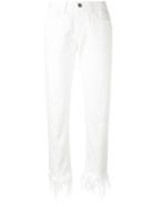 3x1 - Fringed Ankle Skinny Jeans - Women - Cotton - 27, White, Cotton