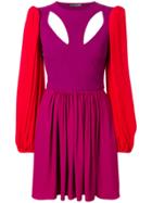 Alexander Mcqueen Cut Out Contrast Dress - Pink & Purple