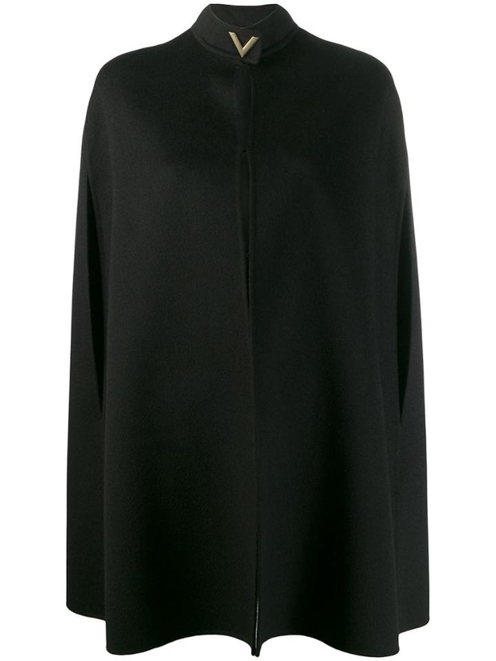 Valentino Mid-length Cape Coat - Black