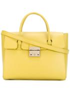 Furla Buckled Tote Bag, Women's, Yellow/orange, Leather