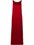 Styland V-back Long Dress - Red