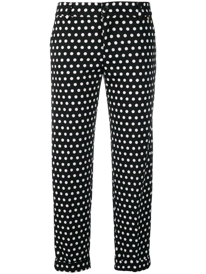 Twin-set Polka Dot Straight Trousers - Black