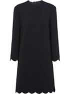 Miu Miu Scallop Trim Short Dress - Black