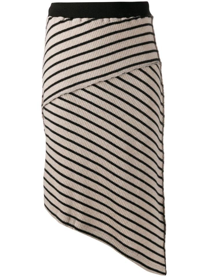 Mm6 Maison Margiela Striped Asymmetric Skirt - Neutrals