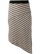 Mm6 Maison Margiela Striped Asymmetric Skirt - Neutrals