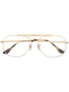 Ray-ban Rectangular Frame Glasses - Gold