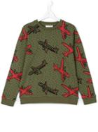 Stella Mccartney Kids - Teen Airplanes Print Sweatshirt - Kids - Cotton - 14 Yrs, Green
