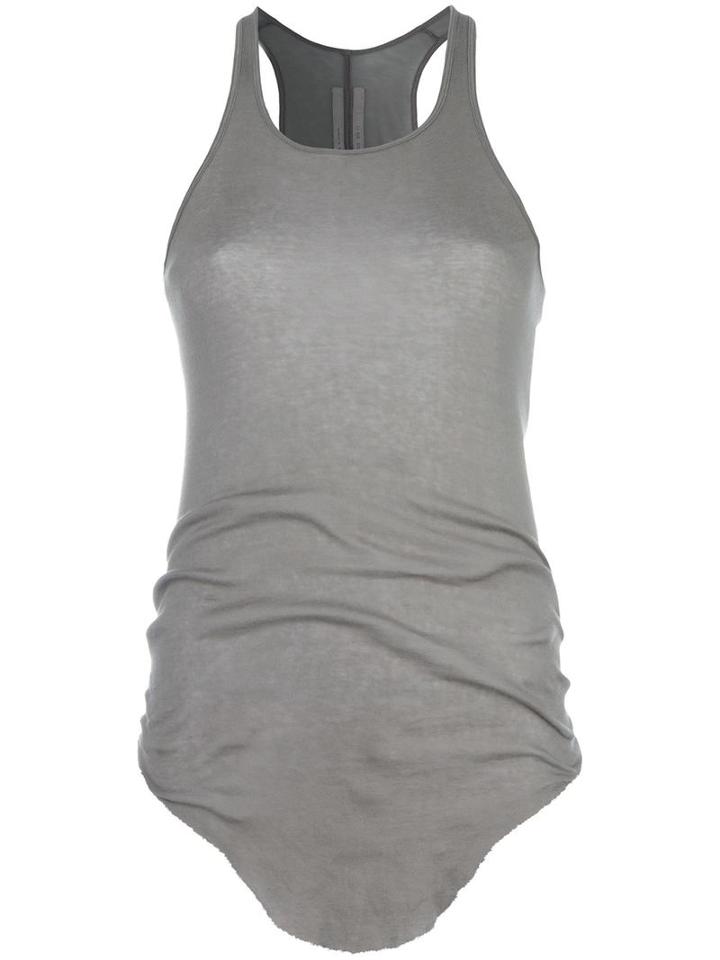 Rick Owens - Curved Hem Tank Top - Women - Cotton - 42, Women's, Grey, Cotton