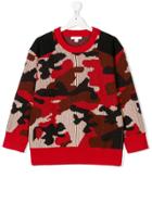 Burberry Kids Teen Camouflage Knitted Sweater - Red