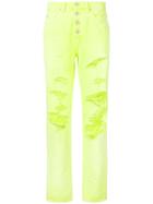 Amiri Distressed Slouch Jeans - Yellow