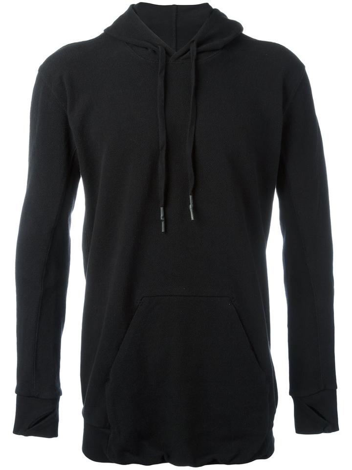 11 By Boris Bidjan Saberi Classic Hoodie, Men's, Size: Large, Black, Cotton