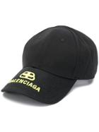 Balenciaga Bb Logo Baseball Cap - Black