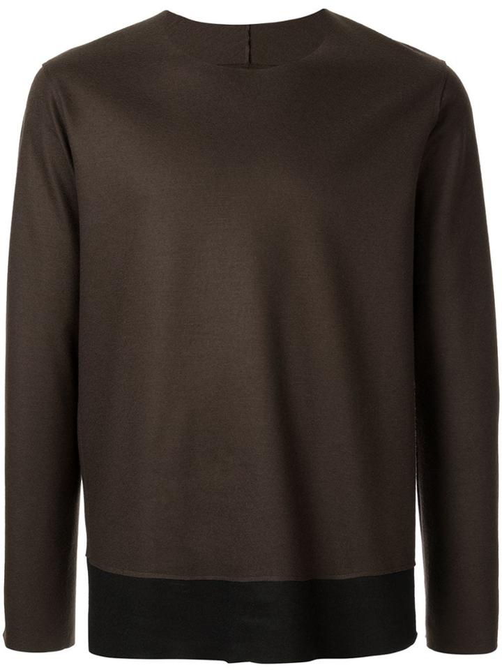 Attachment Round Neck Jumper - Brown