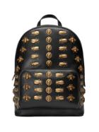 Gucci Animal Studs Leather Backpack - Black