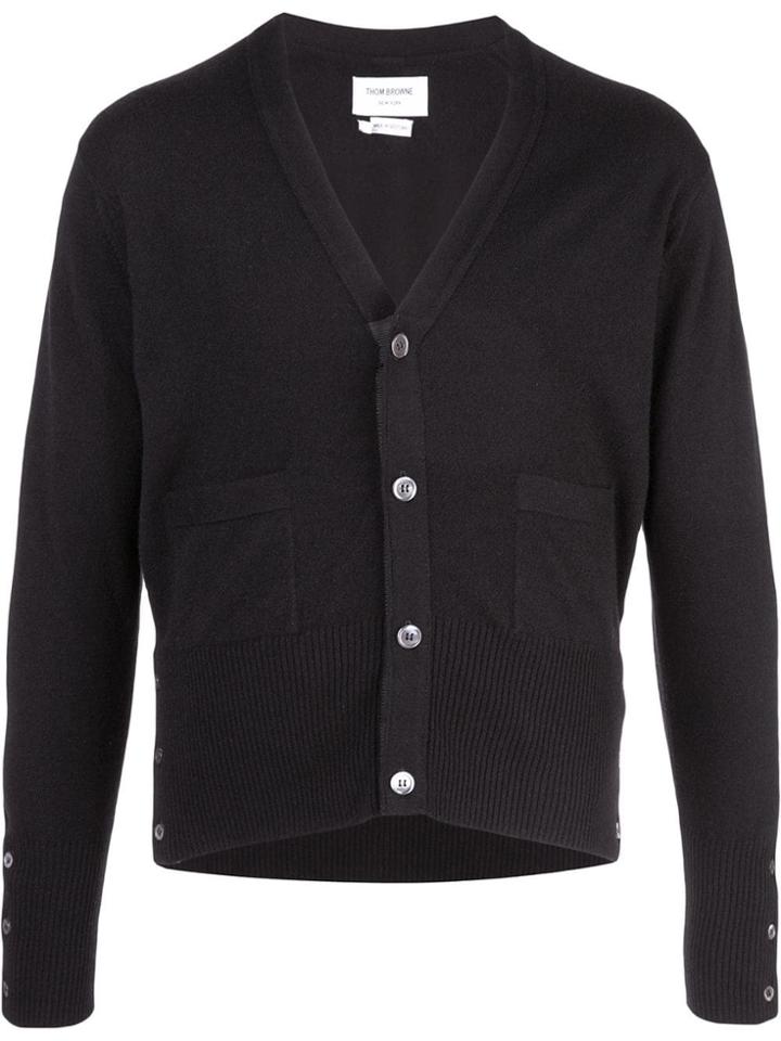 Thom Browne Cashmere Buttoned Cardigan - Black