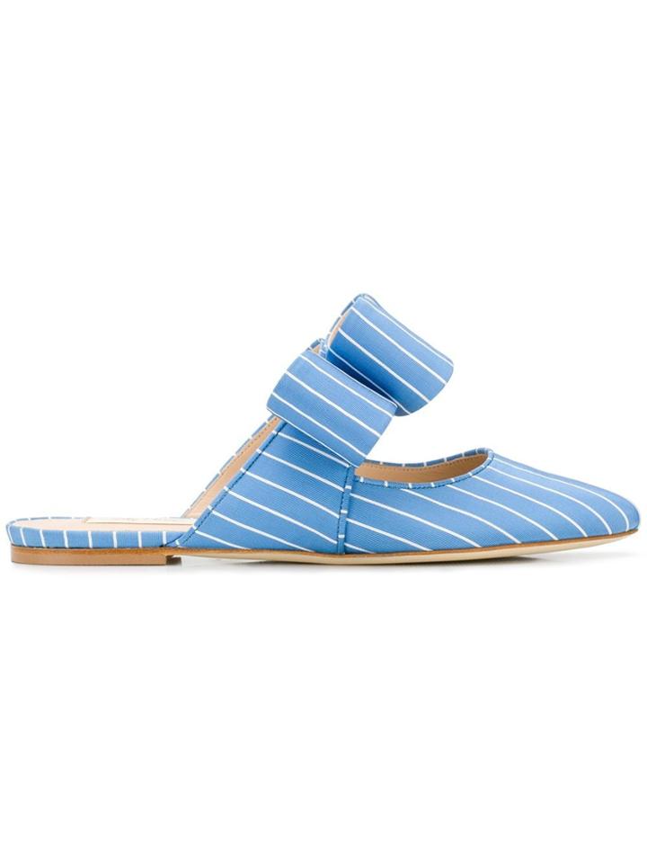 Polly Plume Kiki Bow Mules - Blue
