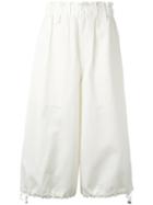 Helmut Lang Wide-legged Cropped Trousers, Women's, Size: Medium, White, Cotton/silk