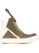 Rick Owens Geobasket Hi-top Sneakers, Men's, Size: 41.5, Green, Leather/rubber