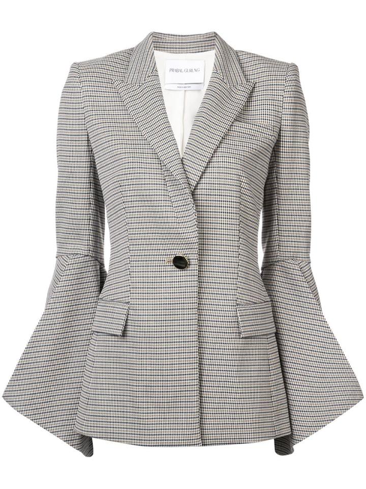 Prabal Gurung Bell Sleeve Blazer Jacket - Nude & Neutrals