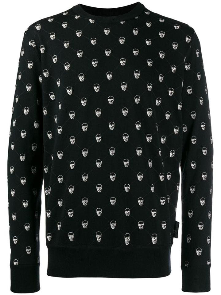 Philipp Plein Skull Pattern Pullover Jumper - Black